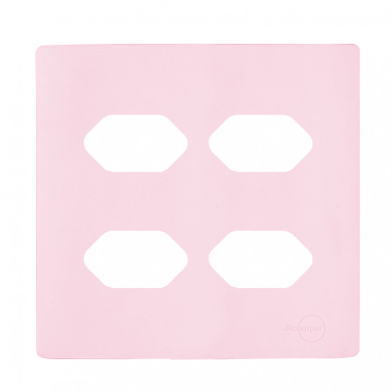 Placa p/ 4 Tomadas 4x4 - Novara Pétala